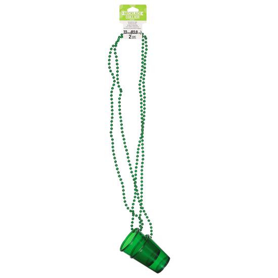 Creative Converting St Pats Shot Glass Necklace (green)