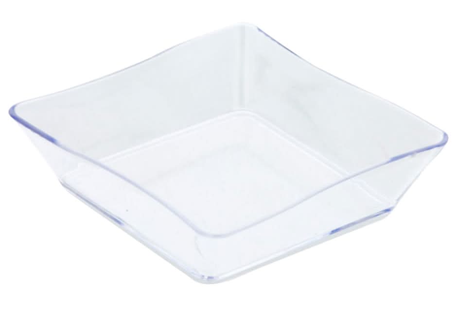 Baker's Corner Plastic Wavy Square Containers, Clear (12 ct)
