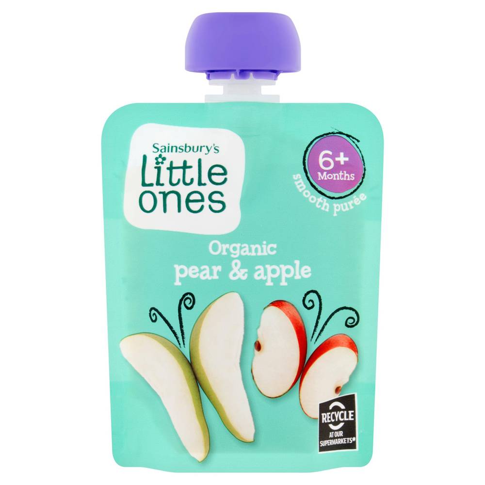 Sainsbury's Little Ones Organic Pear & Apple Smooth Puree from 4-6 Months 70g