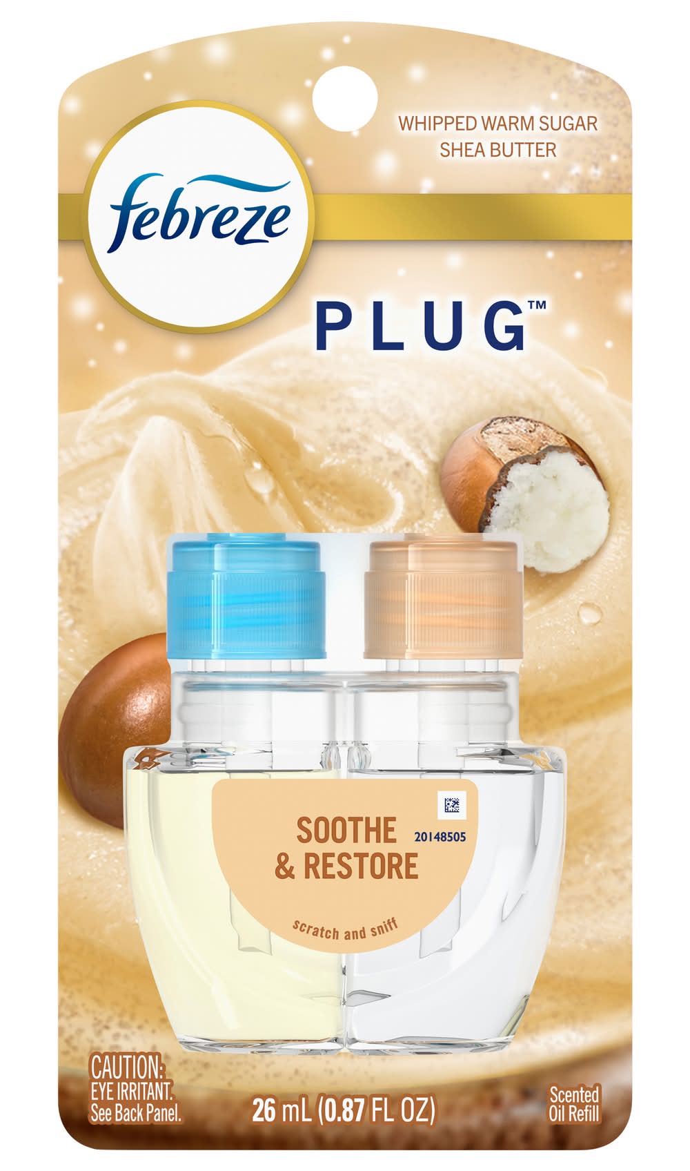 Febreze Plug Scented Oil Refill Soothe & Restore Whipped Warm Sugar & Shea Butter (0.87 fl oz)