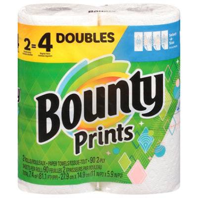 Bounty 2dr Sas Print Paper Towel Tissue - 2 Count