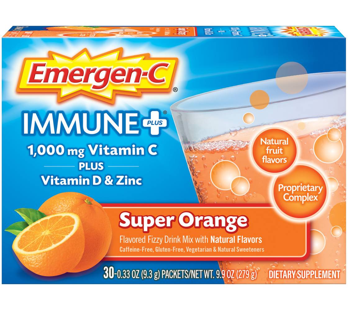 Emergen-C Immune Plus 1000 mg Vitamin C Super Orange Drink Mix (9 oz)