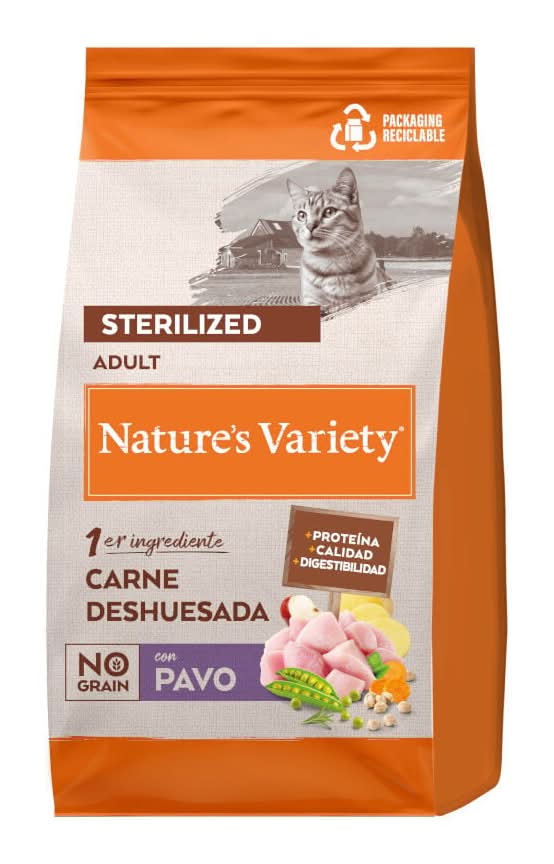 1.25 KG Nature's Variety Original Adult Sterilised Pavo pienso para gatos