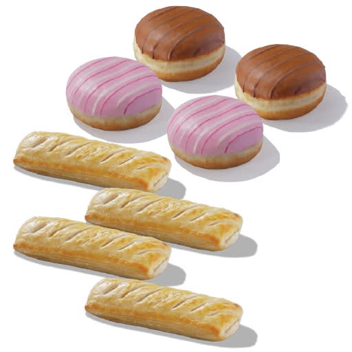 4 Sausage Rolls & 4 Filled Doughnuts