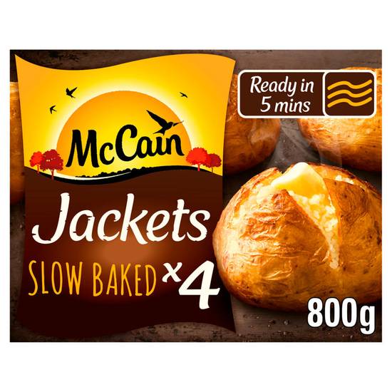 McCain 4 Frozen Baked Jacket Potatoes 800g