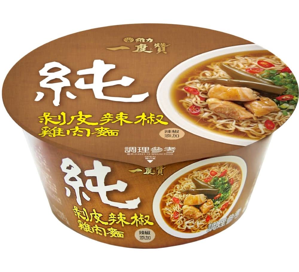 維力 一度贊剝皮辣椒雞肉桶麵 (185 g)