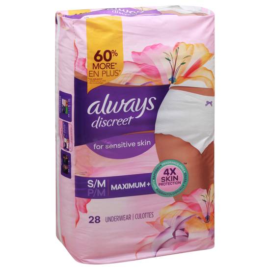 Always Discreet Sensitive Skin Underwear, Maximum Absorbency (28 ct), Delivery Near You