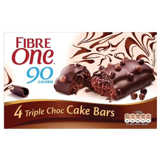 Fibre One Triple Choc Cake Bars 4X25G
