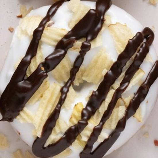 Vanilla Icing w/ Crushed Chips & Chocolate Drizzle