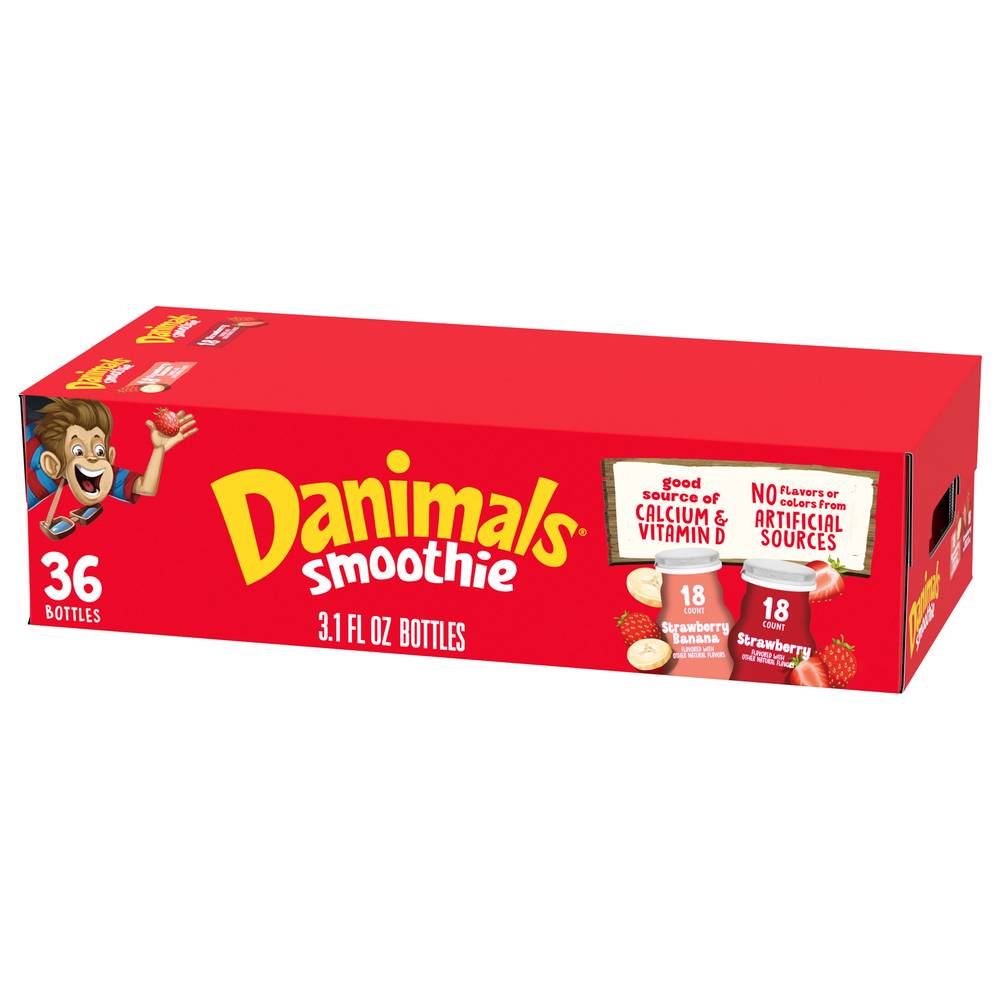 Dannon Danimals Strawberry & Banana Smoothies Drinks (36 ct)