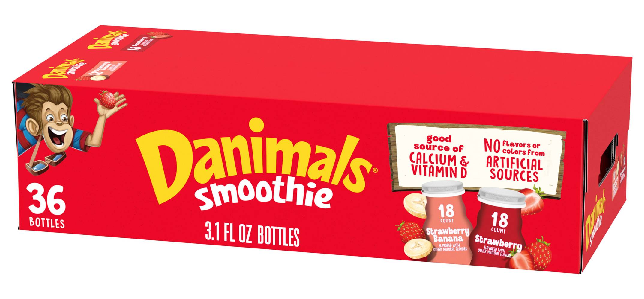 Dannon Danimals Strawberry & Banana Smoothies Drinks (111.6 fl oz)
