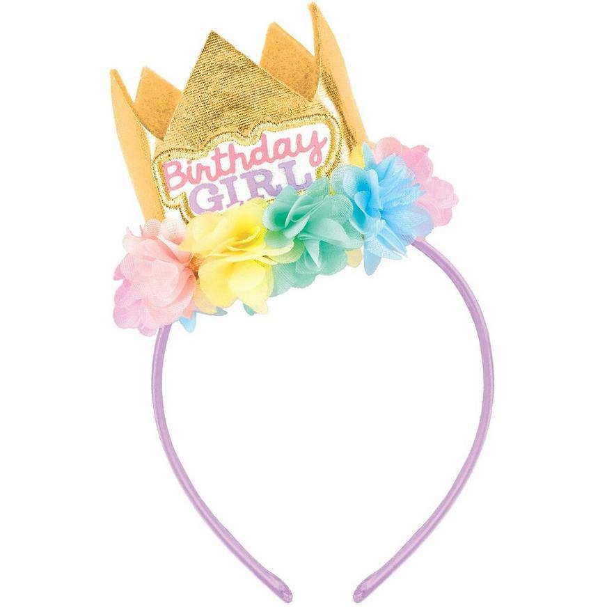 Party City 1st Birthday Girl Crown Headband (female/multi)