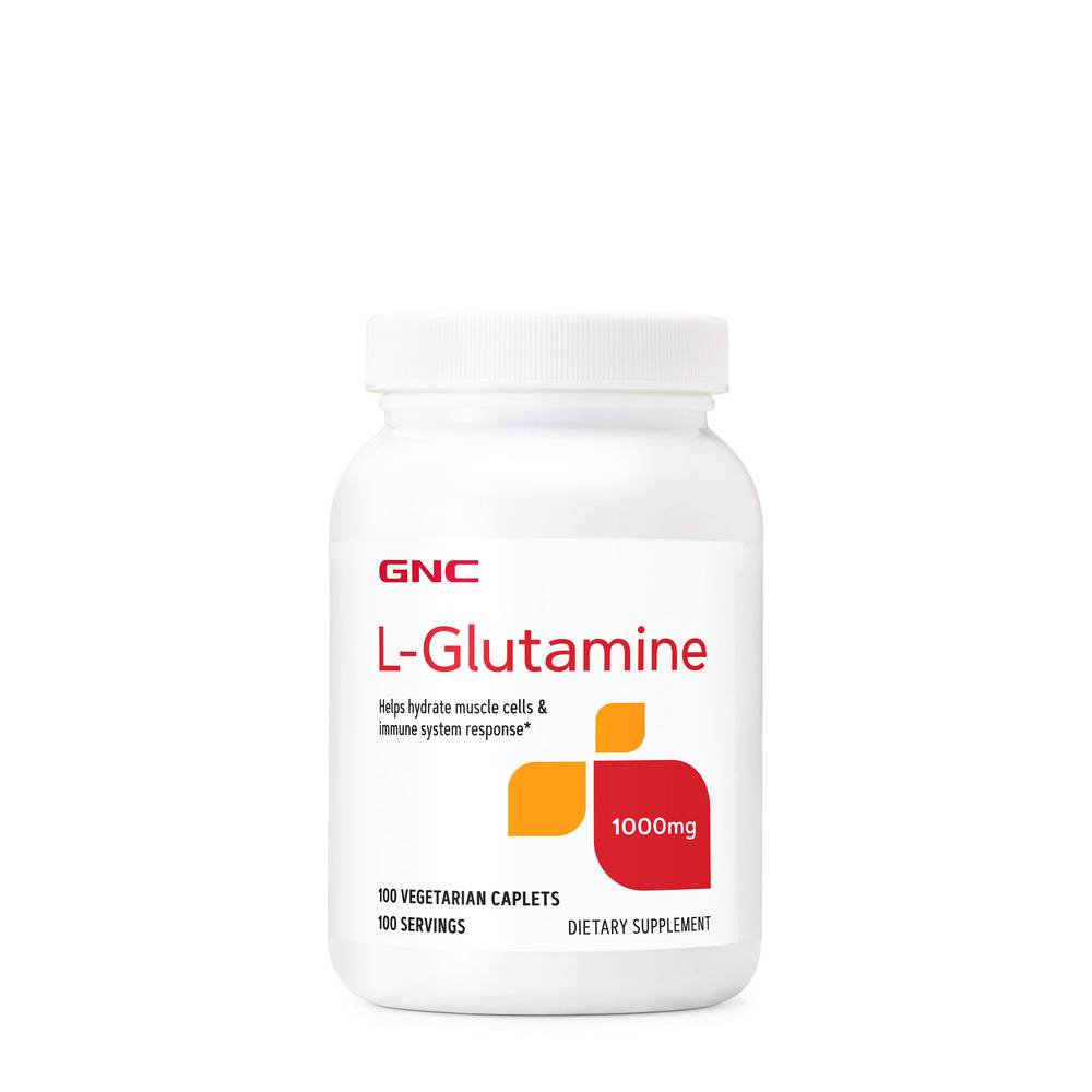 L-Glutamine 1000 mg - 100 Vegetarian Caplets (100 Servings)