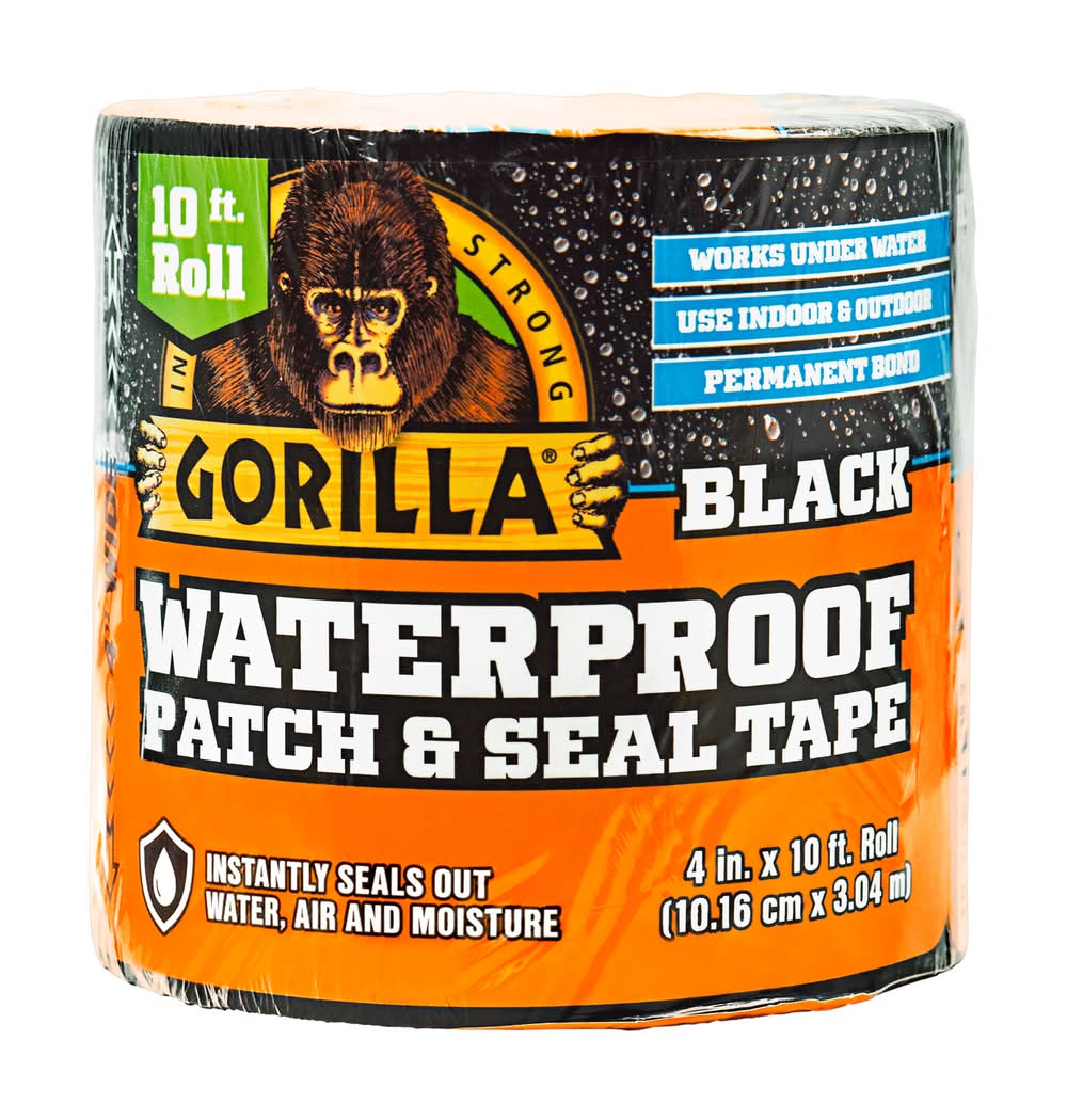 Gorilla 4 In. W X 10 Ft. L Black Waterproof Repair Tape