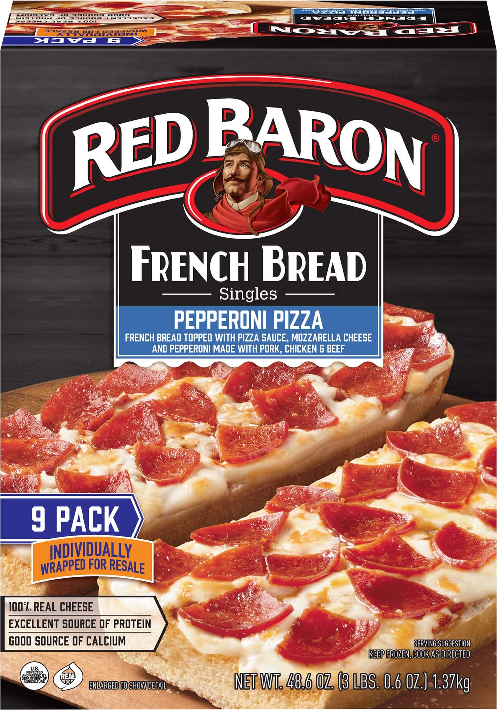 Red Baron French Bread Singles Pepperoni Pizza (48.6 oz, 9 ct)