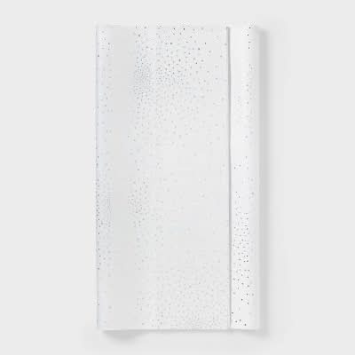 Spritz Foil Dot Tissue Paper, 16.5x24 in, White-Silver (8 ct)
