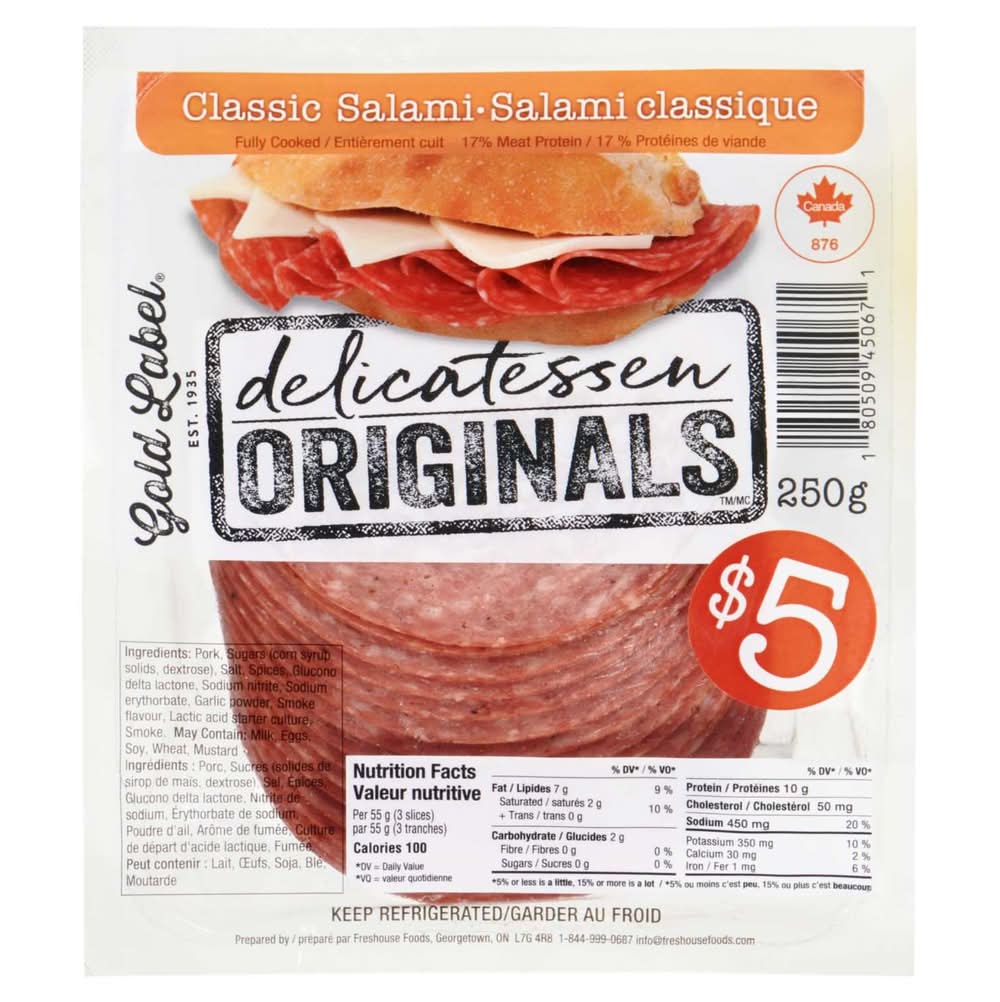 Gold Label Delicatessen Originals Classic Salami (250 g)