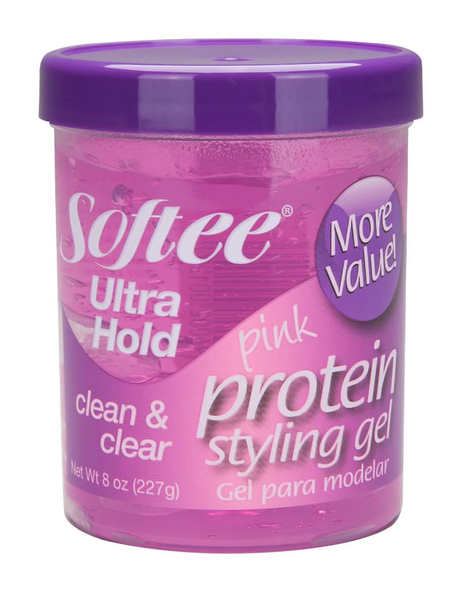 Softee Ultra Hold Protein Styling Gel, Pink (8 oz)