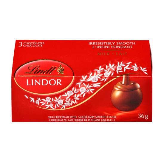 Lindt Lindor Milk Chocolates, 3 Pack (36g)