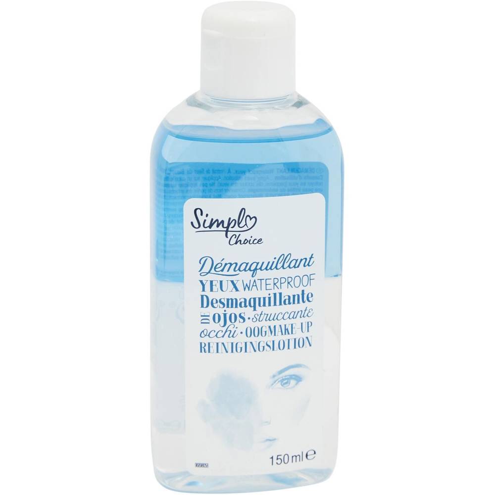 Démaquillant yeux Waterproof CARREFOUR SIMPL - le flacon de 150mL