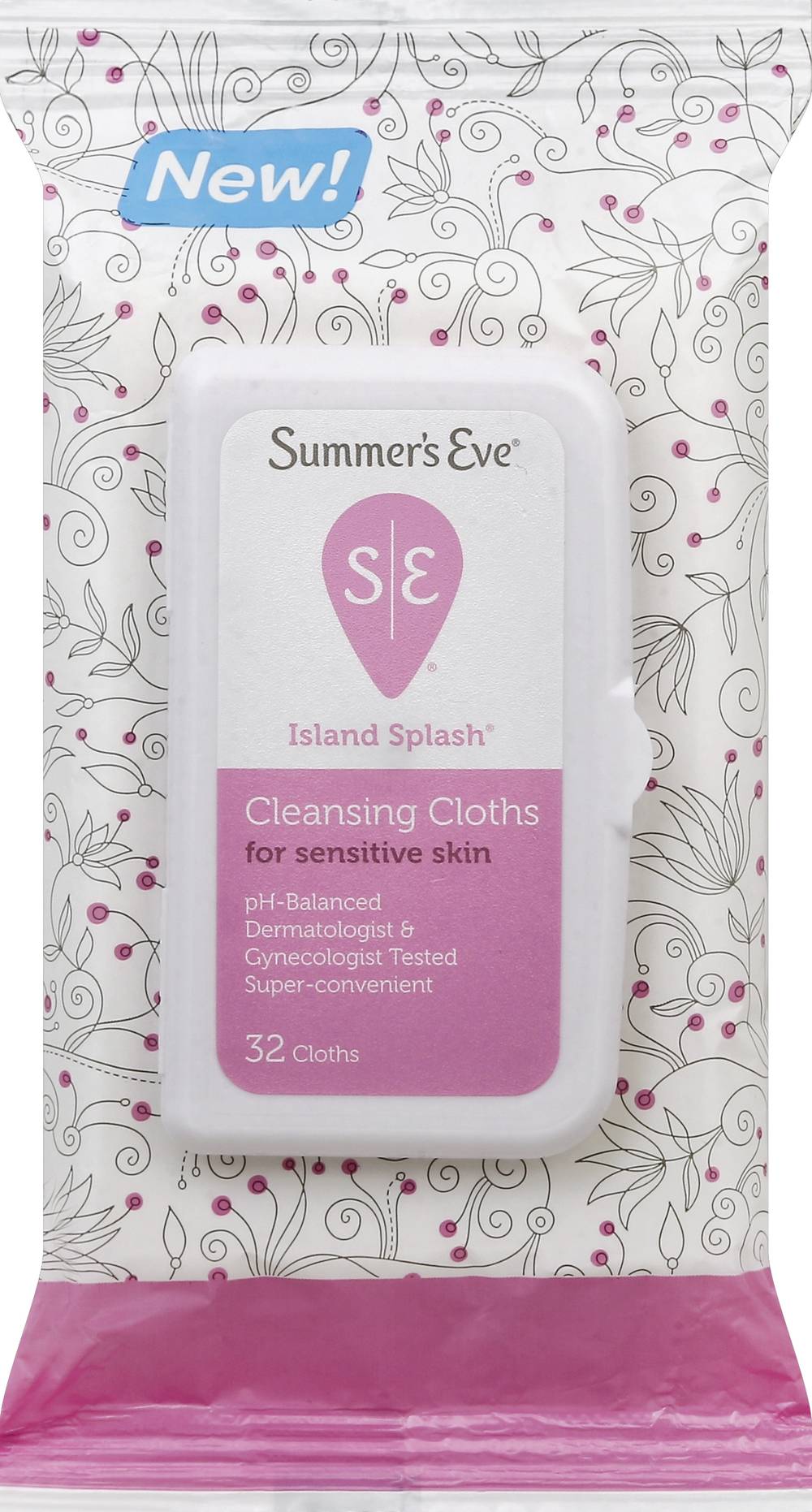 Summer's Eve Island Splash Cleansing Cloths For Sensitive Skin (8 oz)