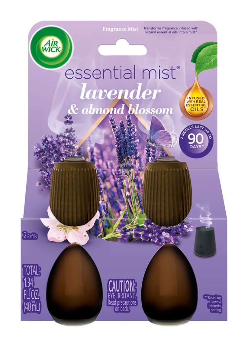 Air Wick Essential Mist Air Freshener Refills, Lavender-Almond Blossom (1.34 fl oz, 2 ct)