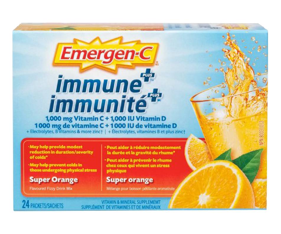 Emergen-c immunité plus super orange (24 unités) - immune plus super orange (24 units)