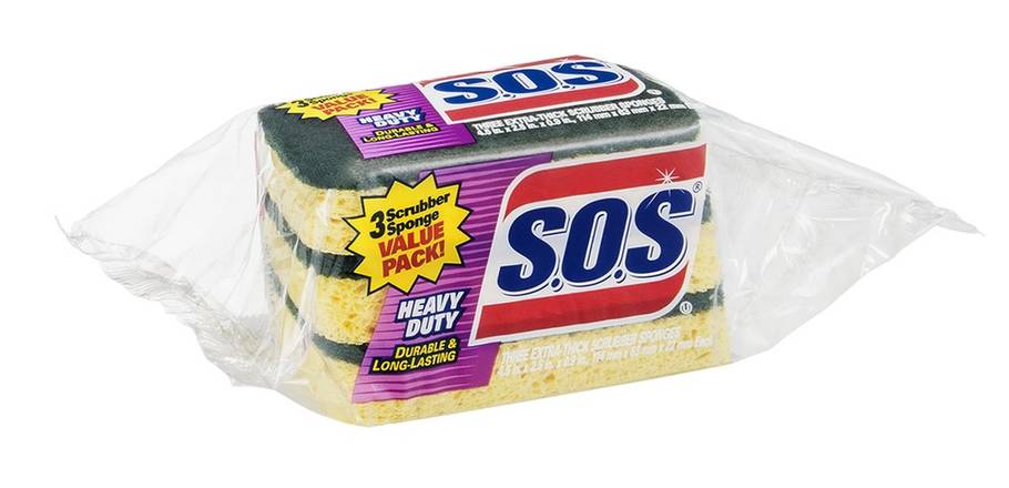 S.o.s Heavy Duty Scrubber Sponge (3 ct)