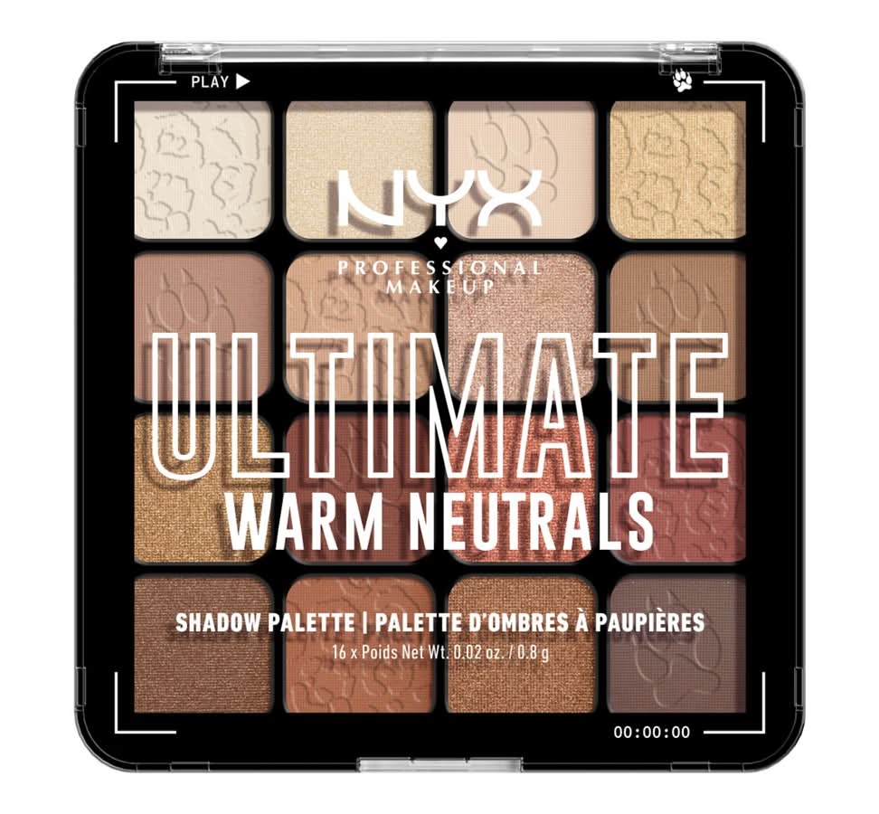 NYX Professional Makeup Ultimate Eyeshadow Palette, Warm Neutrals (0.02 oz)