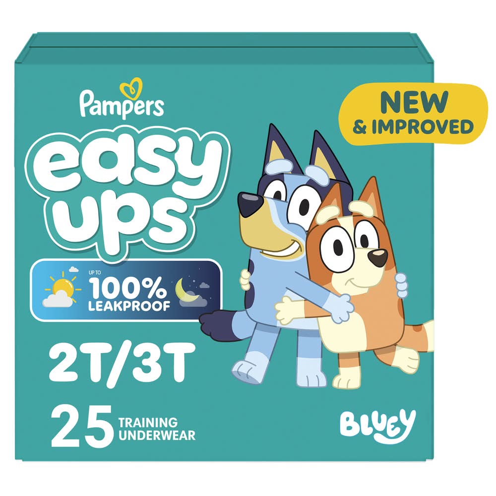 Pampers Easy Ups Bluey Training Underwear, 2T/3T (25 ct)