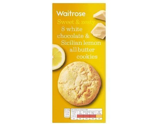 Waitrose 8 White Chocolate & Sicilian Lemon All Butter Cookies 200g