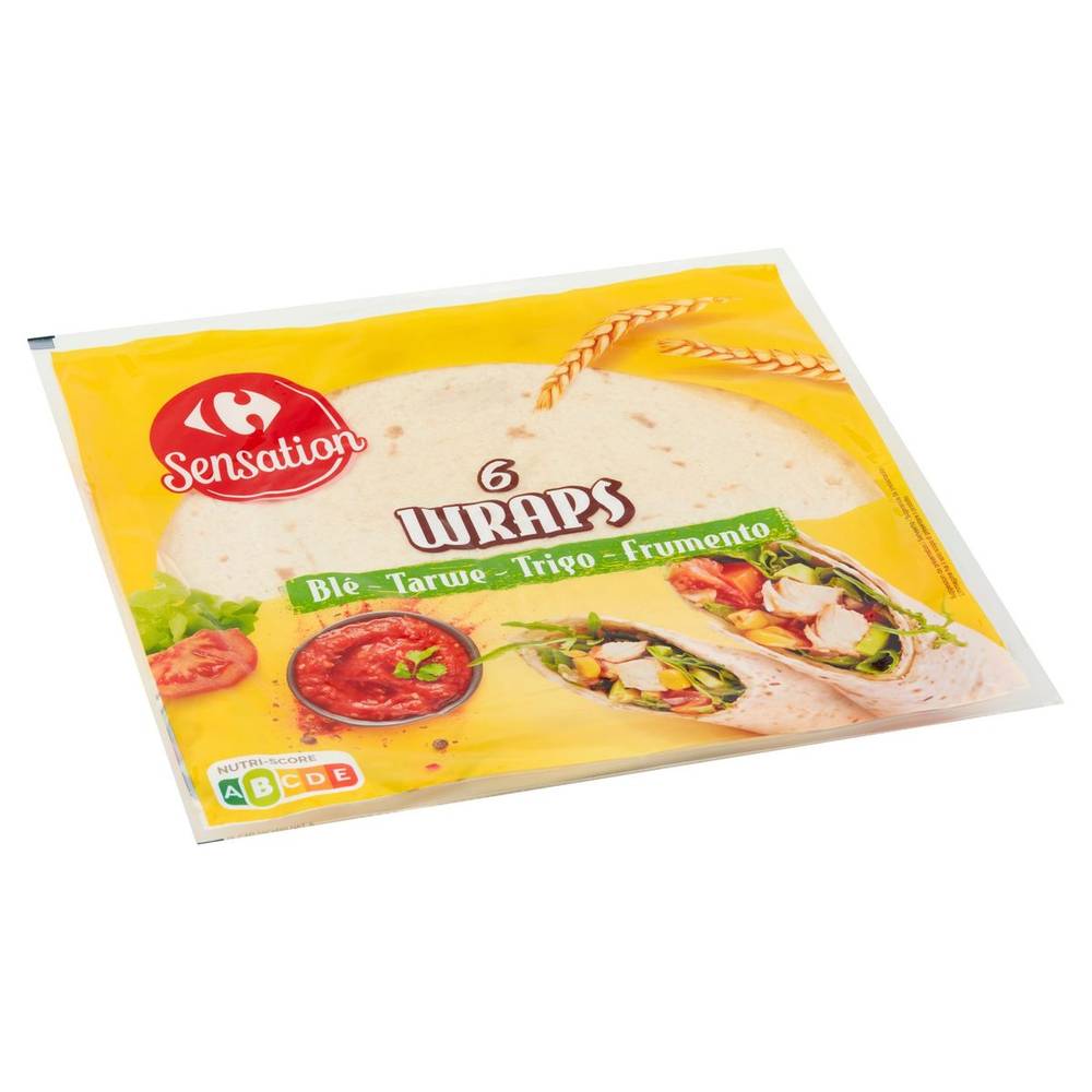 Carrefour Sensation Wraps Tarwe 6 Stuks 370 g