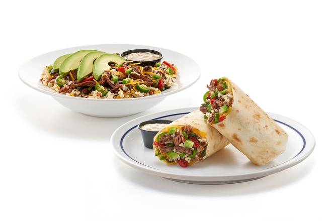Order Spicy Shredded Beef Burrito & Bowl food online from IHOP store, Miami on bringmethat.com