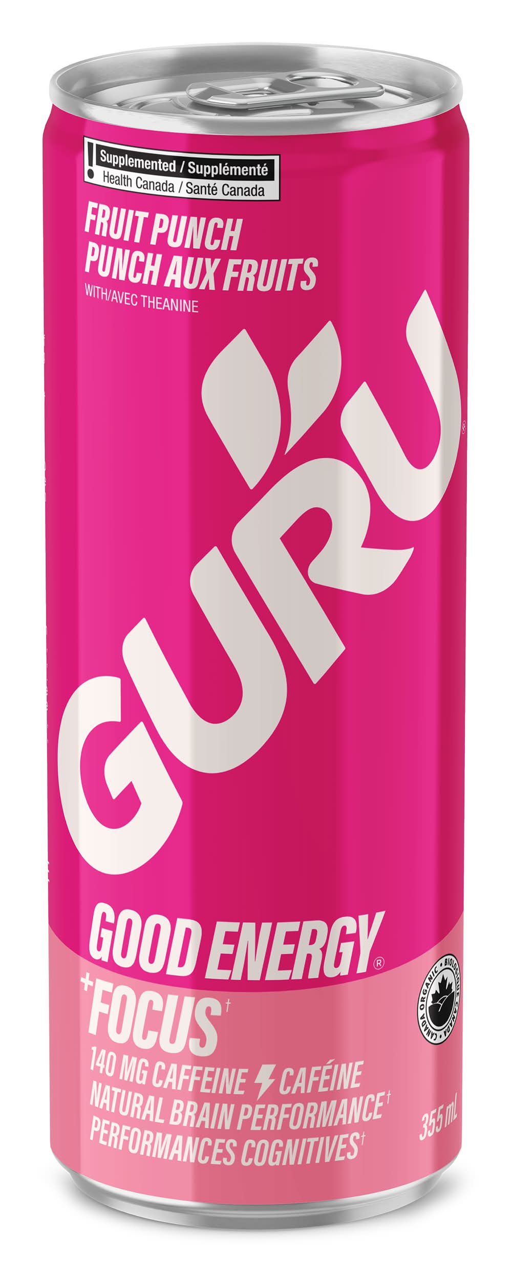 GURU Organic Energy Drink, Fruit Punch (355 ml)