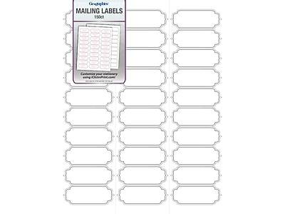 1 x 2.63 Matte White Mailing Labels, Decorative Edge, 150/Pack