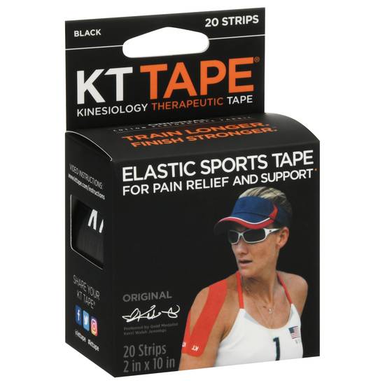 Kt Tape Black Original Therapeutic Tape (20 ct)