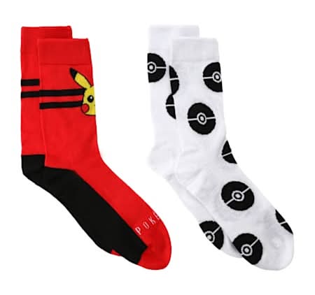 Young Mens Licensed Crew Socks 2-Pairs Pokémon