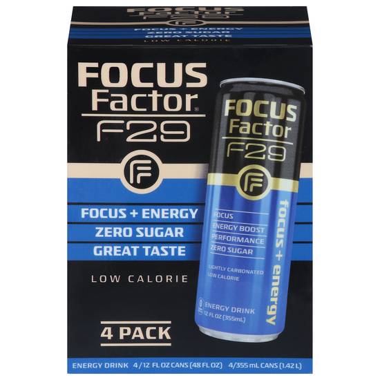 Focus Factor Low Calorie Energy Drink (4 pack, 12 fl oz)