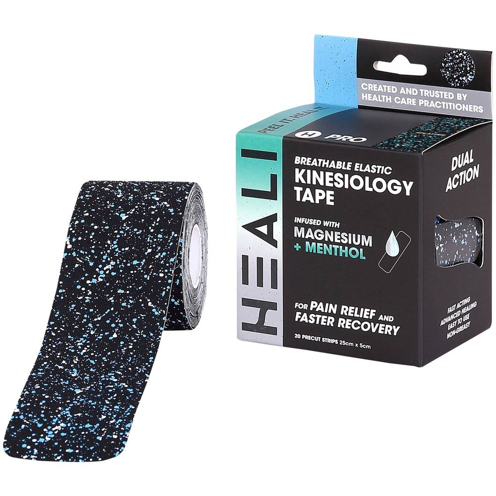 Heali Kinesiology Tape For Pain Relief and Faster Recovery, 25cm*5cm (20 ct)