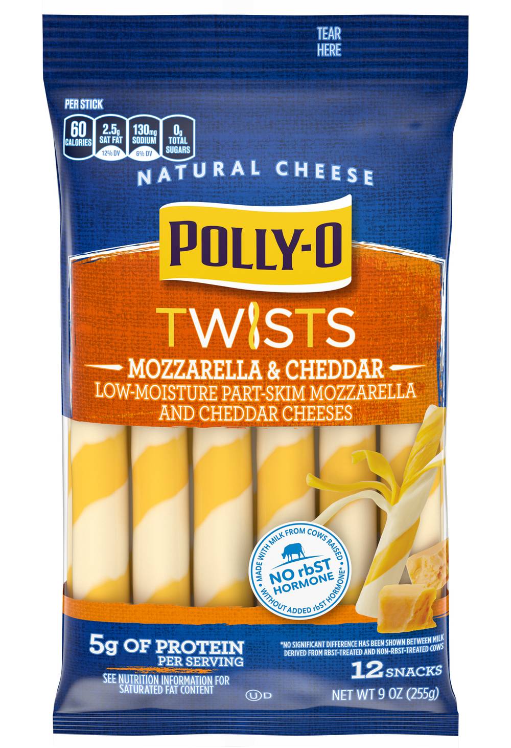 Polly-O Mozzarella & Cheddar String Cheese Twists (9 oz)