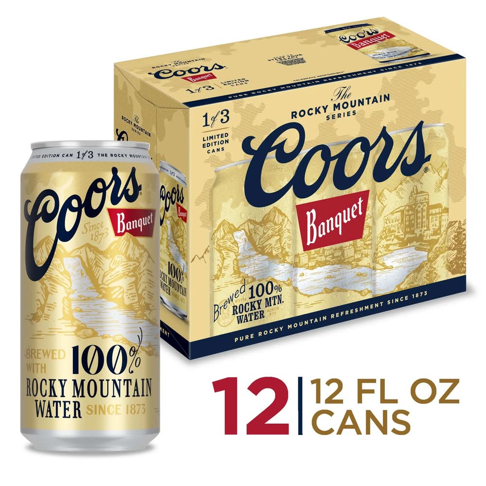 Coors Banquet American Lager Beer (12 x 12 fl oz)