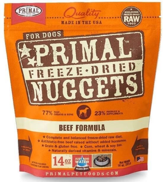 Primal Pet Foods Freeze Dried Nuggets Grain Free Beef Formula Dog Food