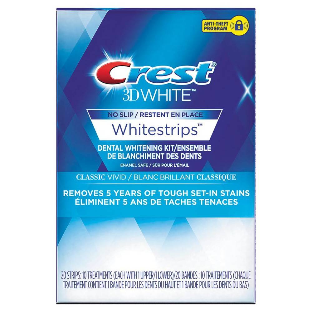 Crest White Classic Vivid Whitestrips Dental Whitening Kit (10 ea)