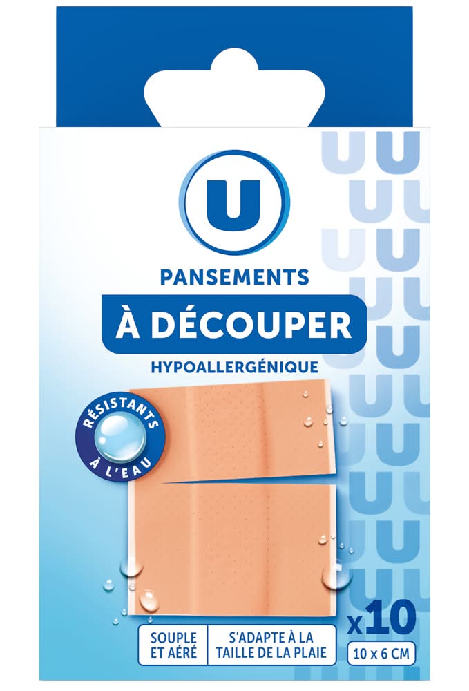 Les Produits U - Bandes à découper résistantes à l'eau, 10x6 cm (10)