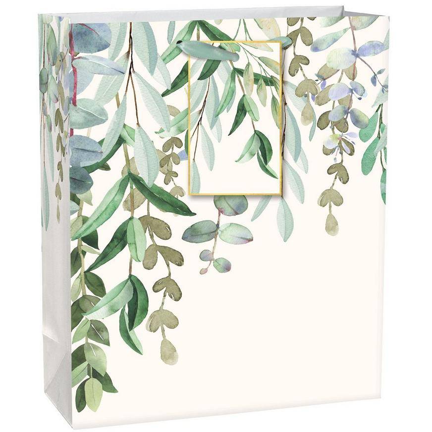 Extra Large Hanging Leaves Paper Gift Bag, 14.75in x 20in