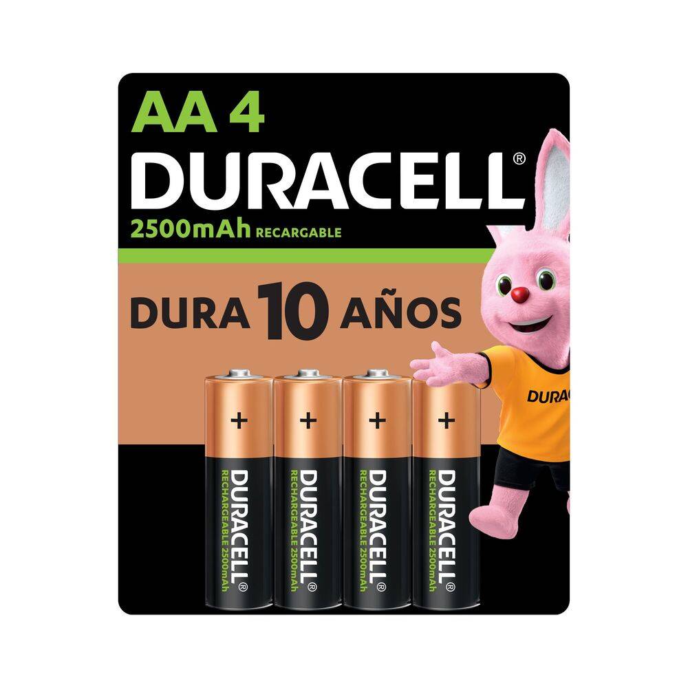 Duracell · Pilas recargables aa (4 un)