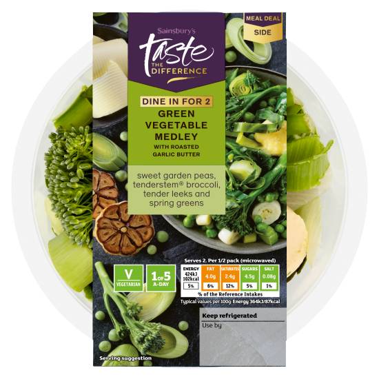 Sainsbury's Taste the Difference Green Vegetable Medley With Roasted Garlic Butter (250g)
