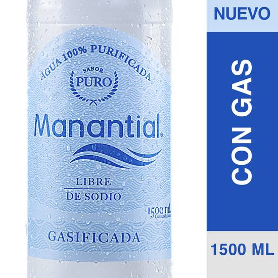 Manantial agua purificada gasificada (1.5 l)