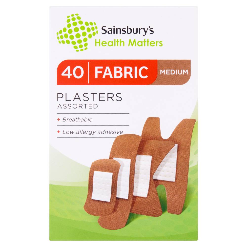 Sainsbury's Fabric Medium Plasters Assorted x40