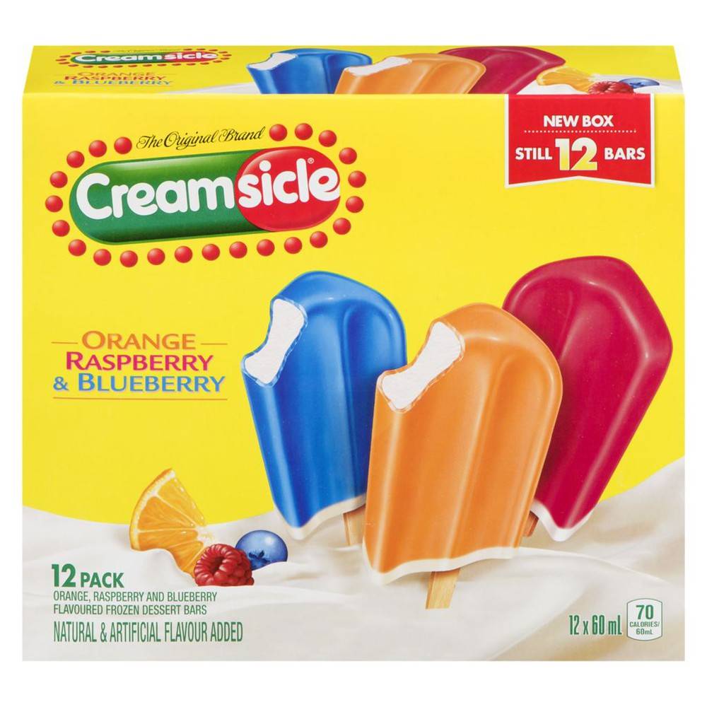 Creamsicle Frozen Dessert Bars, Assorted (720 ml, 12 ct)